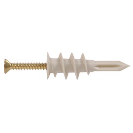 The Hillman Group 41440 Wallboard Anchors with Brass Plate Screw Number 8, 10-Pack