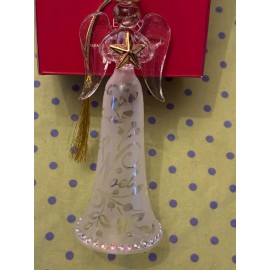 Lenox Joyous Tidings Love Angel with gold Heart Ornament  6” Tall  Glass New Box