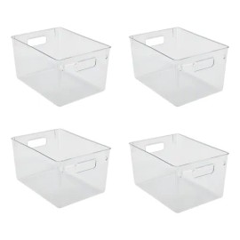 Juego De 4 De Organizadores Contenedores De Plástico Color Transparente