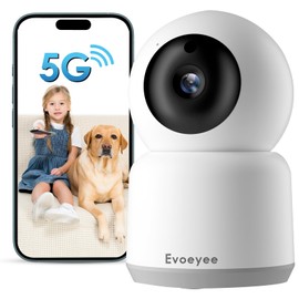 Evoeyee [5G & 2.4G] 2K Indoor Security Cameras for Home Security, Motion Detection, Night Vision, 2-Way Audio, Cloud & SD Card Storage, Baby/Dog/Pet Camera with Phone App