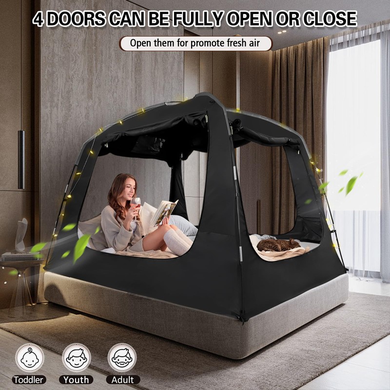 RIYDH Bed Tent Bed Canopy Breathable 100% for Adult and