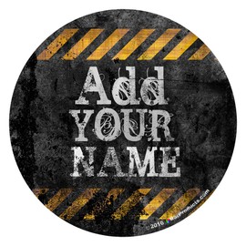 Customizable Glass Rimmer Lid - Hazard Grunge