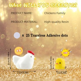 NMOHYDEU 20Pcs Cute Mini Chicken Car Accessories Kawaii Car Dashboard Decorations, Funny Chick Rearview Mirror Accessories, Home Party Decorations Fairy Garden Landscape Decor