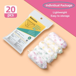 20 Packs Women's Disposable Underwear Nonwoven Ladies Briefs Panties for Travel Hotel Spa Hospital Stays Emergencies(Multicolor,L)