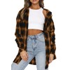 CHYRII Womens Button Down Flannel Shirts Long Sleeve Plaid Shacket