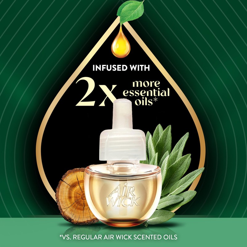 Air Wick Vibrant Plug In Scented Oil Refill,White Sage &