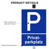 Private Parking Sign with Posts with 90 cm High Pole,