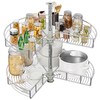 YITAHOME 31-Inch Kidney Shaped Chrome Pie Cut 2-Shelf Lazy Susan