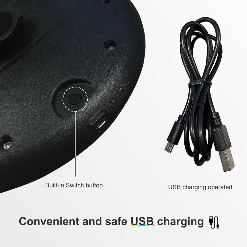 PURPLE LEAF Patio Umbrella Light with Remote Control Rechargeable with