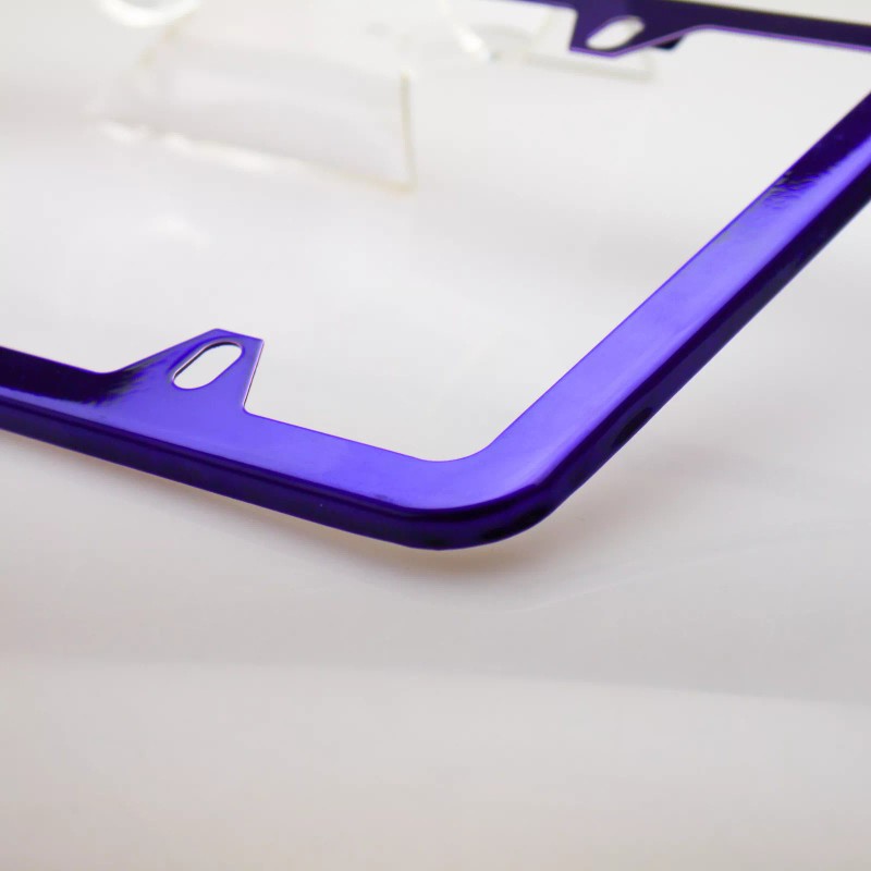 MotorVehicleParts 4Hole Slim Powder Coated Candy Purple Stainless Steel License