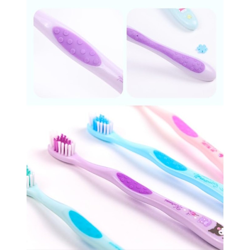 Generic Individually Packaged Cute Toothbrush Set, Compact Head (Purple, 3