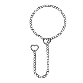TRHDFW Europe and the United States new lasso heart necklace O-ring slip chain necklace Hip hop punk rock stainless steel collar