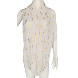 FAIRYGATE Lightweight Scarves Snoods for Women Infinity Scarf Ladies Scarfs Leaf Print Head Neck Soft Gifts for Teenage Girls 37225