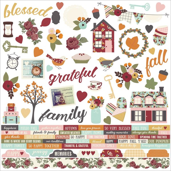 Vintage Blessings Cardstock Stickers 12"X12"-Combo