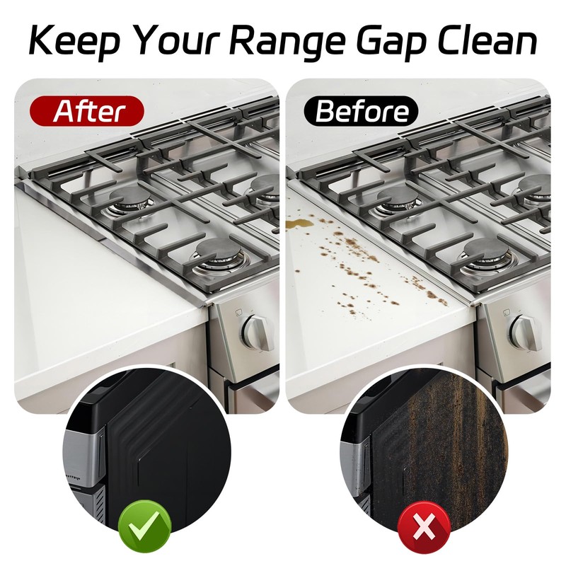 Stainless Steel Stove Counter Gap Cover (2 Pack), Oven Gap