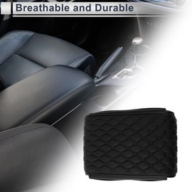 Hihaha Universal Center Console Cover Car Armrest Cover with Storage Bag Middle Console Cover Lid for Most Vehicle SUV Car Sedan 12.60"x8.66"x1.97" Black Napa Leather