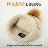 Comhats Womens Winter Hats Wool Ladies Bobble Hats Cashmere Beanie
