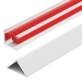VNBQB 4 Pcs Aluminum Angle Corner Guards, 1" x 1" x 58" Metal Wall Corner Protector L-Shaped Molding Trim for Wall Door Frame Cabinet Protection Decoration, 2 mm Thickness, White
