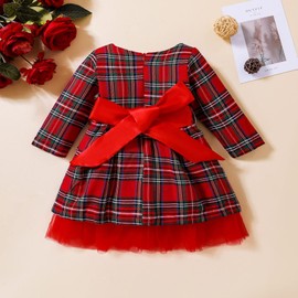 Sibling Outfit Christmas Outfit 1 Year Checked Dress Girls 98 Christmas Clothing for Children Outfit Toddler Girls Tulle Skirt Red Girls Baby Christmas Dress Christmas Girl 110, red