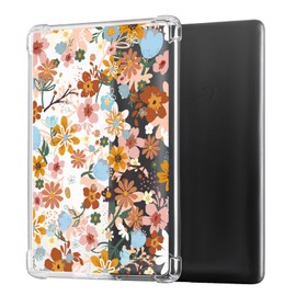 CoBak Clear Case for Kindle Paperwhite Transparent - 6.8 Inch Kindle Paperwhite 11th Generation 2021 and Signature Edition (Model No. M2L3EK/ M2L4EK), Lightweight, Scratch-Resistant, Soft (Flower