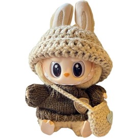 Clothes set for Playing Labu, Clothes only - 17cm long， Doll Outfit with Accessories, Gift, For Fun, designer luxury jumpsuit:_style a