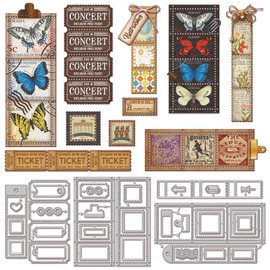 GLOBLELAND Cutting Dies for Stamp Frames for Crafts Scrapbooking Metal Cards Edge Cutting Dies Bookmark Punching for Card Making Embossing Photo Album Craft Decor