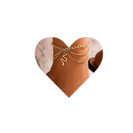 Allereya Vintage Layered Snake Dangle Ankle Bracelet Punk Serpent Anklet Bracelet Gold Chunky Chain Anklet Layering Paperclip Foot Chain Jewelry for Women and Girls
