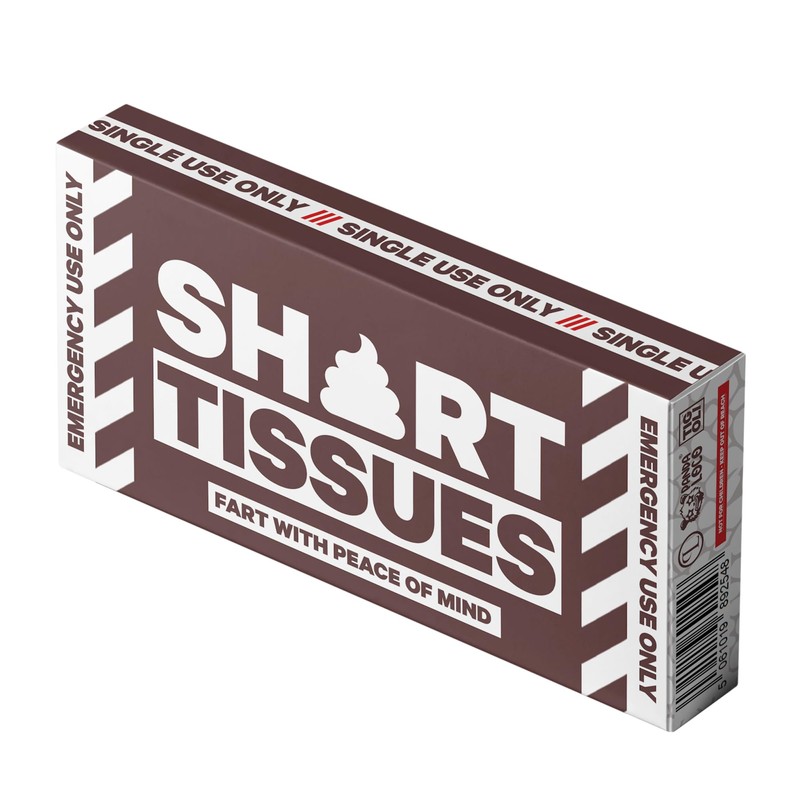 Wank/Shart/Vomit Tissues with Box Joke Gag Funny + Biohazard Bag
