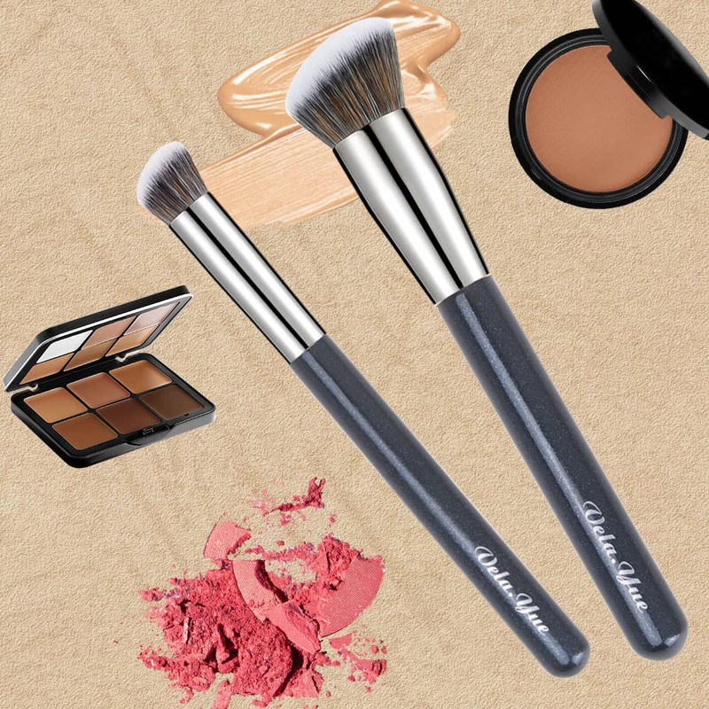 Vela.Yue Foundation and Concealer Brush, 2-Piece Makeup Brush Set for