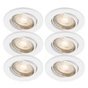 Trango Set of 6 LED Recessed Spotlights in White Round