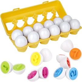 Huevos de juguete, Huevos a Juego de Color y Forma,Juegos Didacticos para Niños,Juegos Didacticos para Niños,Montessori Didáctico para Clasificar Colores y Formas, Preescolares Juguetes de Estudio