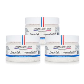 Straight from France Genuinely French, Authentic French Fleur De Sel, Hand Harvested Artisan Finishing Sea Salt 8 Oz (Pack of 3)