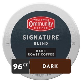 Community Coffee Signature Blend 96 Count Coffee Pods, Dark Roast, Compatible with Keurig 2.0 K-cup Brewers(Pack of 4,24 Count Total)