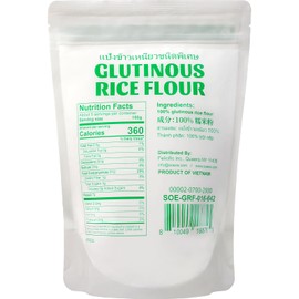 Soeos Glutinous Rice Flour 16 Ounce (Basic), 1 Pack Rice Flour for Baking or Cooking, Product of Thailand, All Natural White Rice Flour, Vegan, Gluten-Free