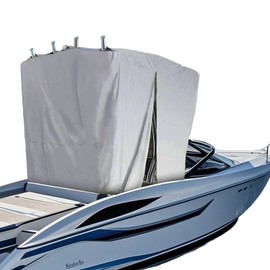 Marine T-Cover, Boat Console Top CoverOutdoor Marine Marine Grade Canvas Full Cover (Small 90" L x 66" W x 87" H)