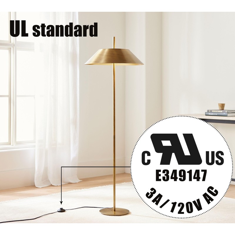 UL-Certified 4-Pack Foot Pedal Switch, Round Floor Lamp Inline Switch