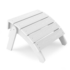 YEFU Adirondack Ottoman, Patio Foot Rest, Adirondack Foot Rest, Folding Adirondack Footstool, Weather Resistant for Adirondack Chair, Widely Used for Outdoor, Porch, Backyard, Garden, Fire Pits-White