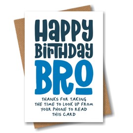 Funny Brother Birthday Card for Brother