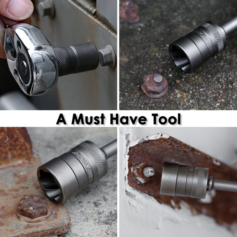 THINKWORK Bolt Extractor Kit, 32-Piece Nut Extractor Socket Set, 1/4"