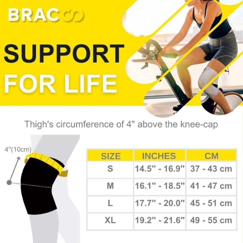 Bracoo KE92 Knee Sleeve for Men and Women, Elastic Knee