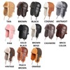 Zavelio Unisex Shearling Sheepskin Leather Aviator Russian Ushanka Trapper Winter