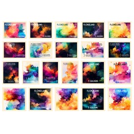 Post Stamps Stickers Set ~ Vibrant Abstract Stamp Collection Featuring Dynamic and Colorful Artworks ~ FLONZ Vintage Decals for Craft