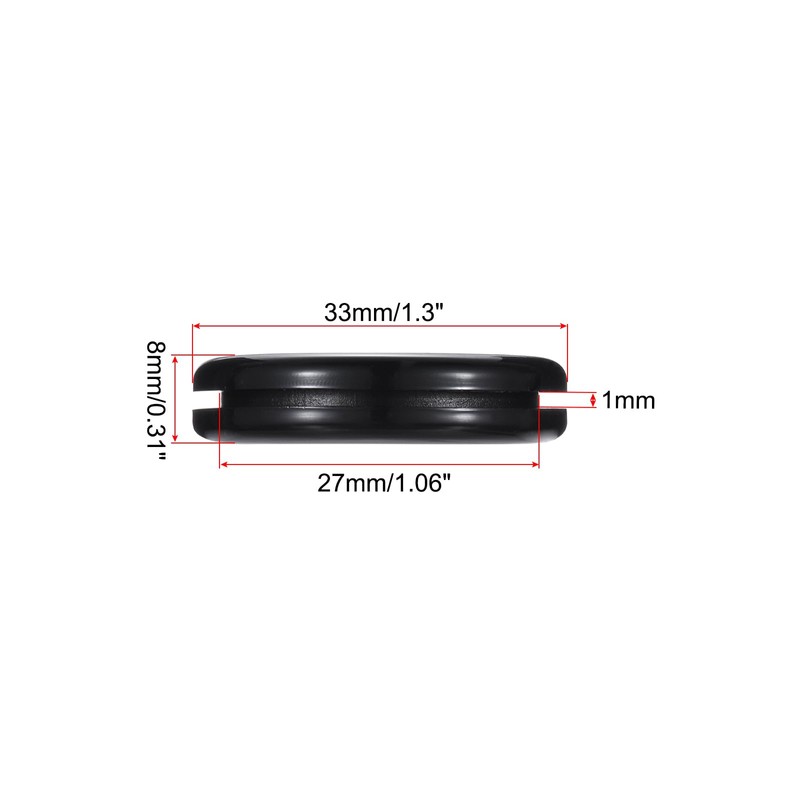 sourcing map Rubber Grommet Round Double-Sided Mount Dia 27 mm
