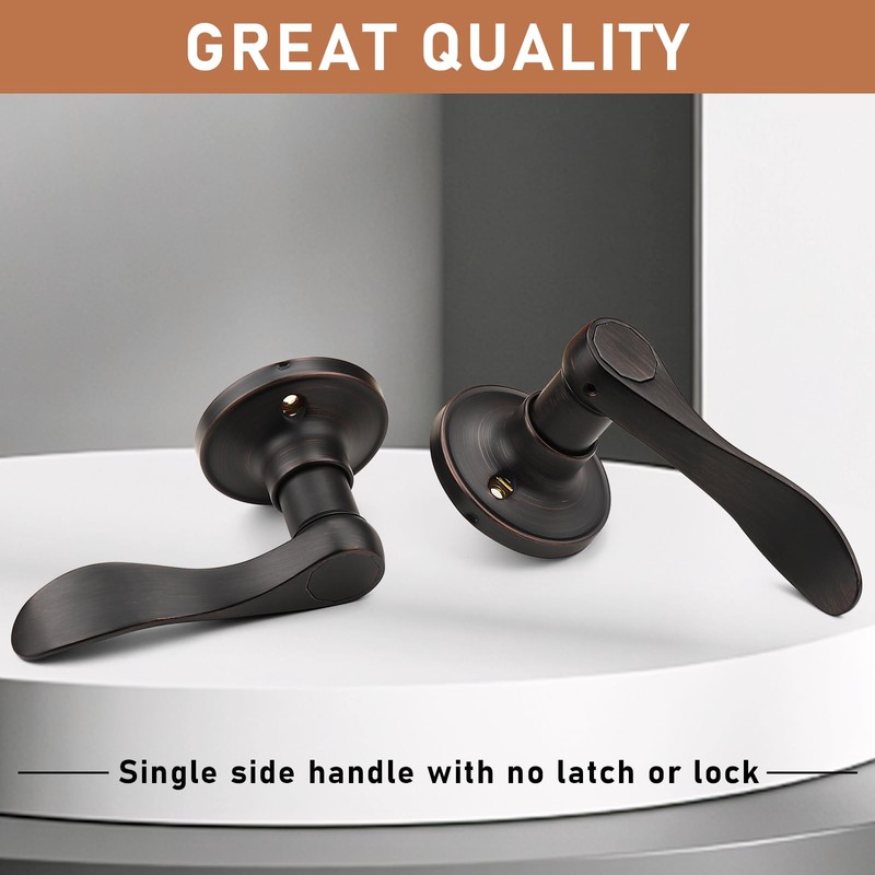 Probrico 4 Pack Dummy Door Lever Wave Style Leverset Right