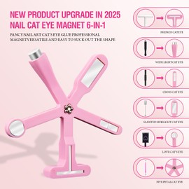 2Pcs Cat Eye Magnet Kit, 6 in 1 & 3 in 1 Gel Nail Polish Magnets for Nail Art, Strong Magnetic Nail Design Tools for Home DIY & Salon