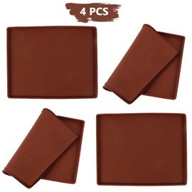 4 Stück Rollmatte aus Silikon, Swiss Roll Backmatte, Rutschfest Silikon Backblech, Backblech aus Weichem Silikon, Antihaft Silikon Backmatte Pad, Kann Verwendet Werden, um Kuchen Rollen zu Machen