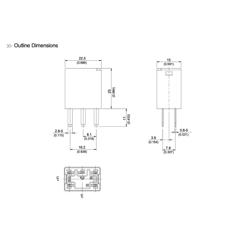Song Chuan 301-1A-C-R1-U03 12VDC Micro 280 SPST 35A Relay (Pack