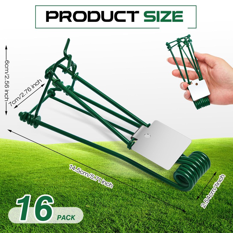 Qualirey 16 Pcs Outdoor Gopher Trap Easy Set Mole Trap