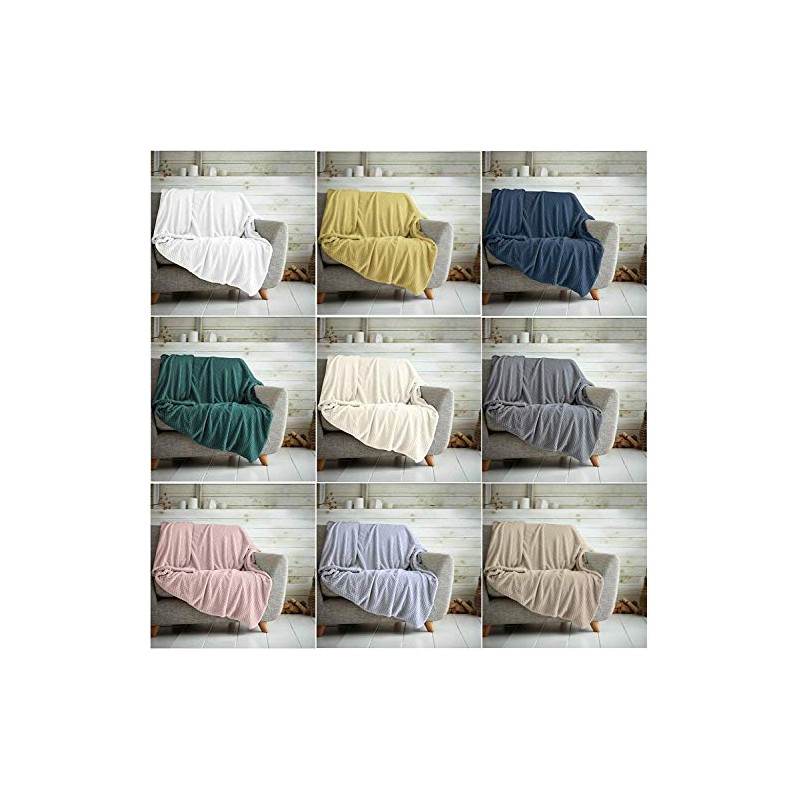 Waffle Honeycomb Throw Blanket Soft Warm Throw Over Sofa Bed
