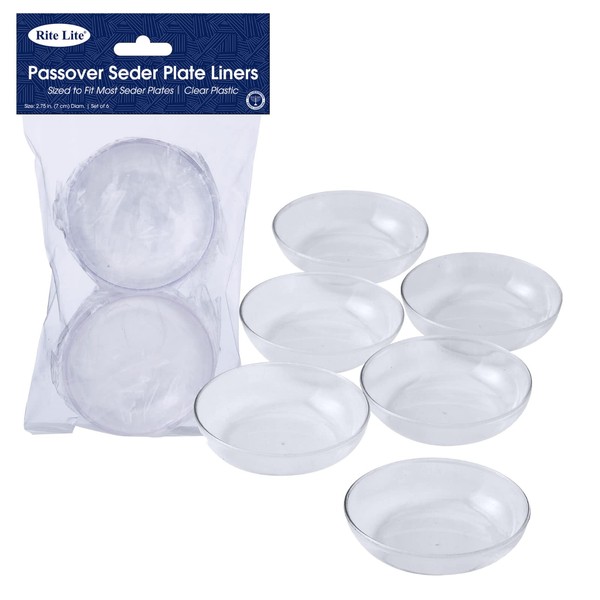 Rite Lite Passover Seder Plate Liners - Acrylic Set of 6 - Stylish & Elegant Pesach Seder Dish Liners Jewish Holiday Party Decorations Passover Gifts Pesach Haggadah Hostess Table Décor